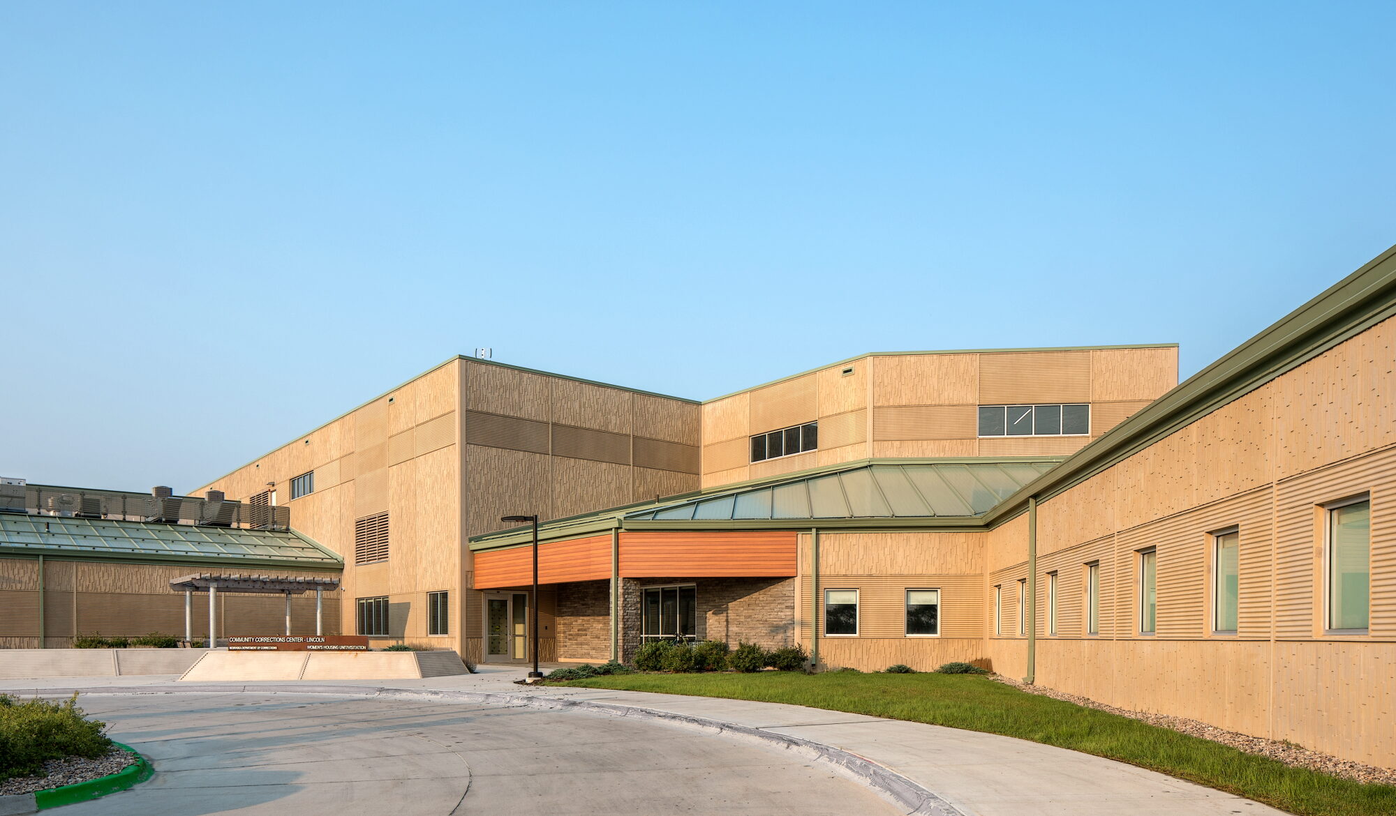 Architecture design of Platte County Detention Facility exterior in Nebraska.